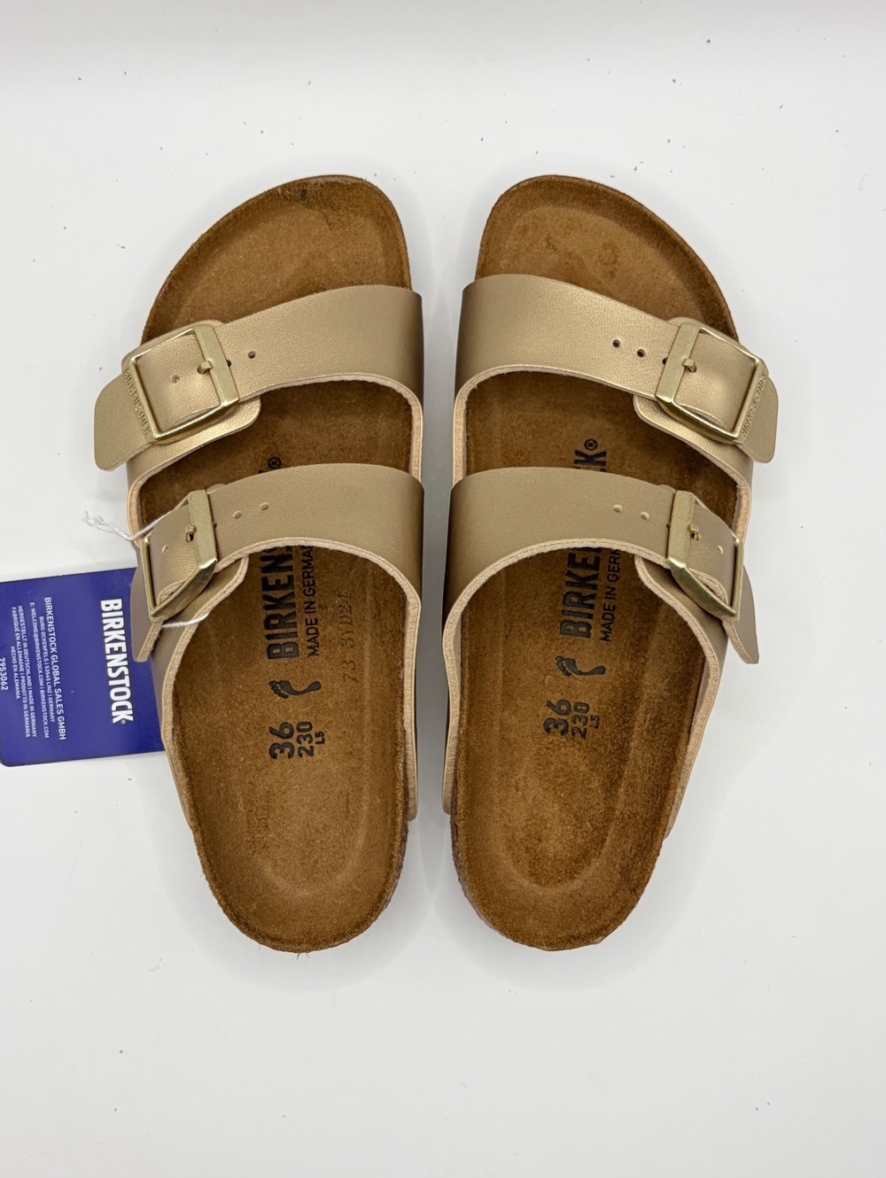 Birkenstock Arizona sandals in metallic gold Size 36 / 5 Women New No Box